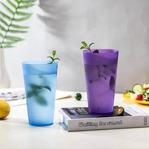 Miniatura 6 de KOXIN-KARLU Vasos de plástico irrompibles de 32 onzas para bebidas estilo restaurante, vasos de té helado, juego de 8 colores costeros