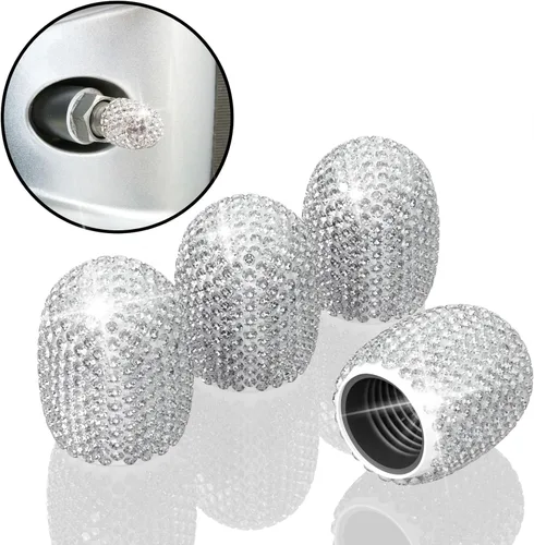 4 tapas de vástago de válvula de neumático de automóvil, tapa de aire brillante para automóvil, cubiertas de vástago universales, revestimiento de