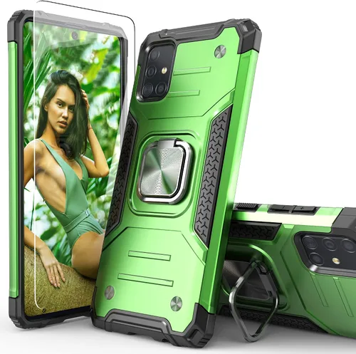 Miniatura 14 de Funda para Galaxy A71 5G con protector de pantalla, a prueba de caídas, ajuste delgado, con soporte para automóvil, funda protectora ligera