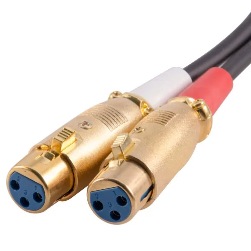Miniatura 2 de Seismic Audio Cable de conexión XLR hembra a macho doble de 3 pies - XLRF a 2-RCA (SA-DRCXLF3)