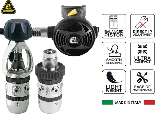 Miniatura 4 de Cressi Regulador de buceo ideal para principiantes y alquiler- Simple, fuerte y fácil de usar - Filtro cónico y sistema de regulación aguas abajo