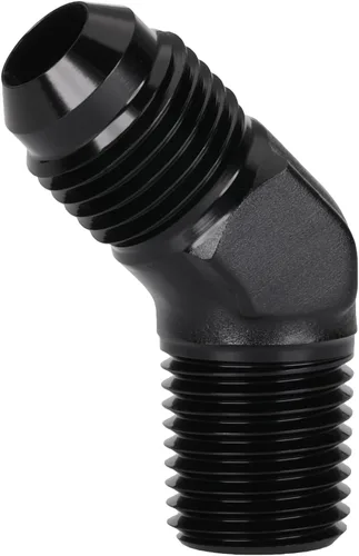 Miniatura 34 de 3AN macho Flare a 1/4 NPT tubo macho 90 grados codo adaptador unión aluminio negro