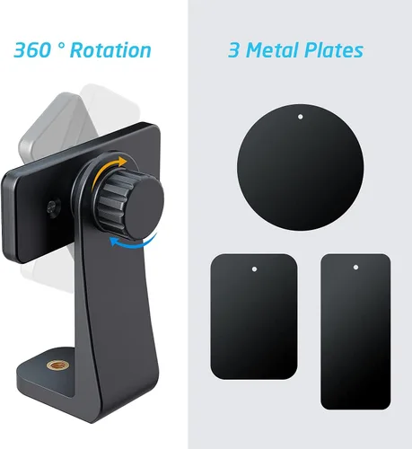 Miniatura 5 de Soporte magnético para trípode para teléfono compatible con dispositivos iPhone y Android