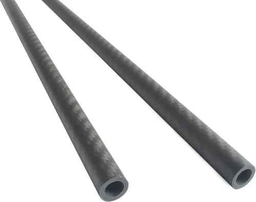 Tubos de Fibra de Carbono de 2mm de Grosor 8mmx4mmx420mm 3K Rollo Envuelto Superficie de Sarga Mate (2 piezas)