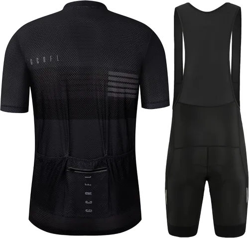 Miniatura 19 de GCRFL Conjunto de camiseta de ciclismo para hombre, camiseta ligera para ciclismo de carretera, pantalones cortos con bolsillos acolchados