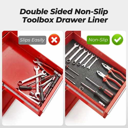 Miniatura 3 de PABUSIOR Foam Toolbox Shelf Liner: 5MM Thick Non-Slip Tool Box Liners for Drawer - Heavy Duty Cabinet Protector Mats for Kitchen Shelves Black 10" W