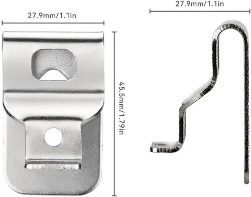 Miniatura 3 de 10 piezas de repuesto para cinturón de gancho de acero inoxidable herramientas de taladro Kit de gancho con tornillos para Dewalt N268241 apto