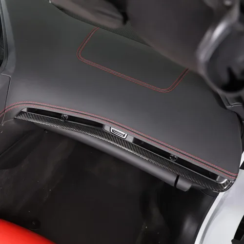 Miniatura 5 de CHEAYAR Cubierta de panel de consola central compatible con Corvette C8 2020 2021 2022, borde de panel de fibra de carbono real, calcomanía