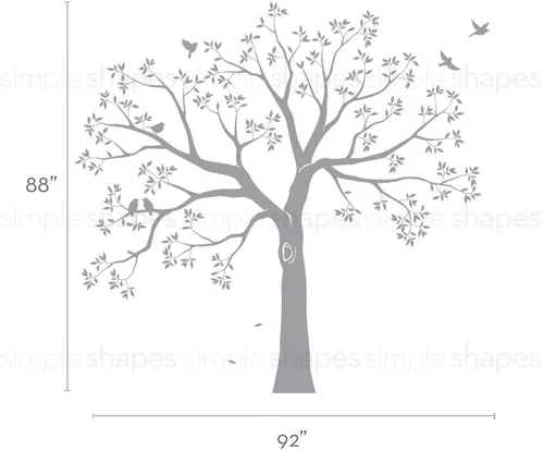 Miniatura 2 de Vinilo decorativo para pared de árbol genealógico de escalera (negro, tamaño pequeño: 92 pulgadas de ancho x 88 pulgadas de alto) Simple Shapes ®