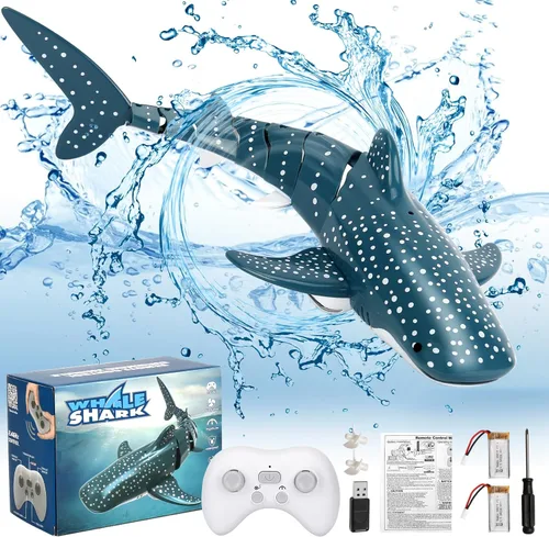 Miniatura 7 de GearRoot Juguete de barco de cocodrilo a control remoto, escala 1:18, cocodrilo RC de alta simulación para piscina, baño, gran regalo, barco a Negro