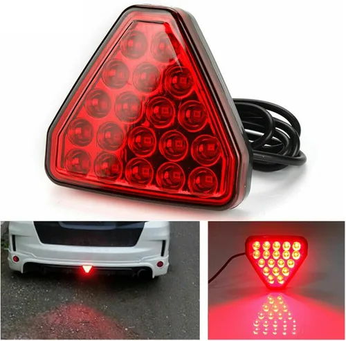 Miniatura 2 de Lámpara de señal de freno F1 Estilo Triángulo Deportivo LED Luz antiniebla Trasera Tercera lámpara de freno Luz estroboscópica de parada trasera Rojo