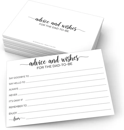 321Done Consejos para el futuro papá, fabricado en Estados Unidos, 4 x 6, color blanco, tarjetas de consejos para el nuevo papá, nuevos padres,