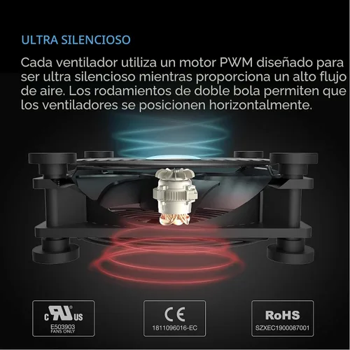 Miniatura 4 de AC Infinity MULTIFAN S7, Ventilador USB silencioso de 120 mm de doble velocidad, certificado UL para receptor DVR PlayStation Xbox, gabinete