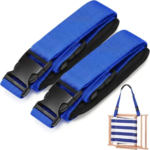 Miniatura 30 de Sanwuta Correa de transporte ajustable para silla de playa, correas para silla de camping, plegables, para playa, mochilero, bicicletas plegables