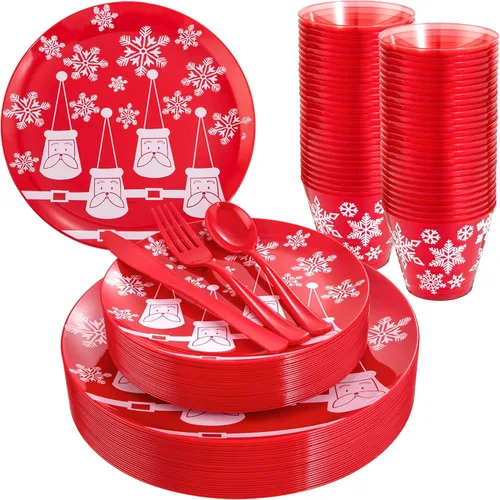 Miniatura 10 de KIRE 150 piezas de vajilla de platos para Acción de Gracias con hojas de arce - Platos de plástico para Acción de Gracias con cubiertos dorados