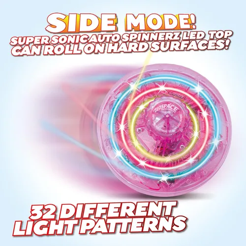 Miniatura 2 de Geospace Super Sonic LED Auto Spinnerz - Top giratorio autoalimentado (paquete de 2 en varios colores)