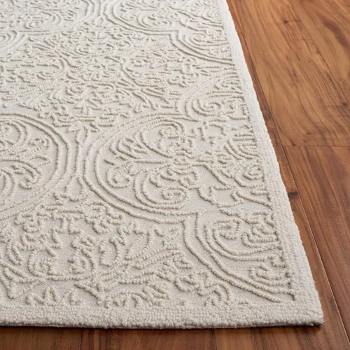 Miniatura 2 de SAFAVIEH Trace Collection - Alfombra decorativa de 2 x 3 pies, color marfil, lana hecha a mano, ideal para zonas de alto tráfico en entrada, sala