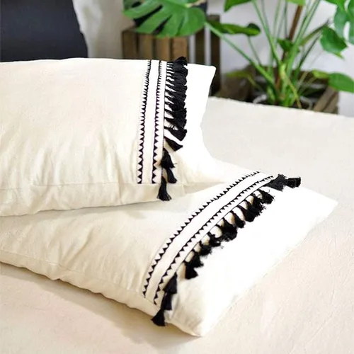 Miniatura 5 de Borla con flecos de 20 yardas, cinta de encaje de algodón para accesorios de costura, manualidades y decoración del hogar (negro)