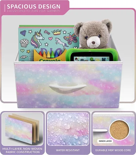 Miniatura 4 de Sorbus Cómoda para Niños con 6 Cajones – Organizador Cómoda de Almacenamiento Mesa de Noche – Marco de Acero, Superficie de Madera, Contenedores