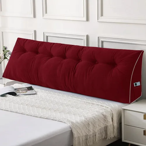 Miniatura 19 de Sasttie - Almohada de cabecero completa, almohada de cuña para cabecero para sentarse en la cama, cojín triangular de apoyo para la espalda