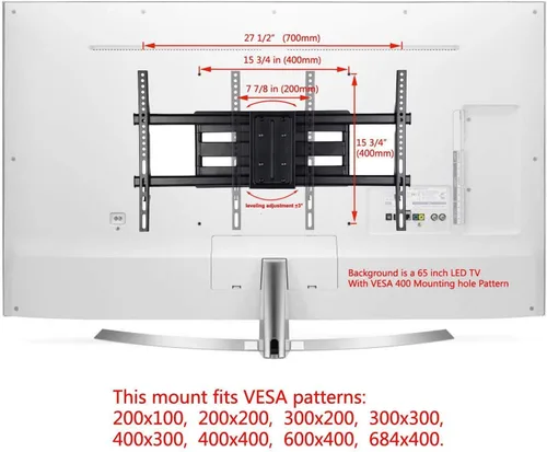 Miniatura 2 de VideoSecu Soporte de montaje en pared para TV Sharp 60" 70" LC-70C6600U LC60LE640U LC-60UQ17U LC-60TQ15U LC-60SQ15U LC-60EQ10U LC-60C6500U