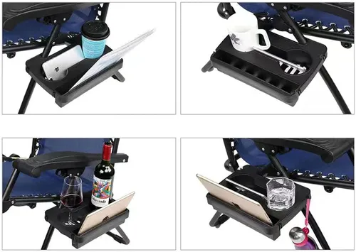 Miniatura 3 de Bandeja para silla de gravedad cero, portavasos para silla de salón de gravedad cero, diseño para colgar, soporte para tazas reclinables, bandeja