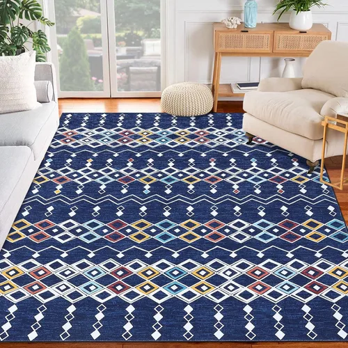 Miniatura 16 de FairOnly Alfombra bohemia abstracta de 2 x 3, para interiores y exteriores, antideslizante, lavable, alfombra pequeña para cocina, dormitorio, baño
