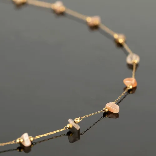 Miniatura 5 de UMAOKANG Cadena a granel de cuentas de piedra natural de 4 yardas para hacer joyas, rollo de cadena de clip de acero inoxidable chapado en oro