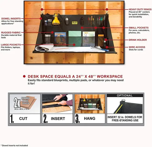 Miniatura 2 de PRO WS3800 - Escritorio portátil de pie, banco de trabajo, estación, almacenamiento para lugar de trabajo, garaje, oficina, tienda, superficie