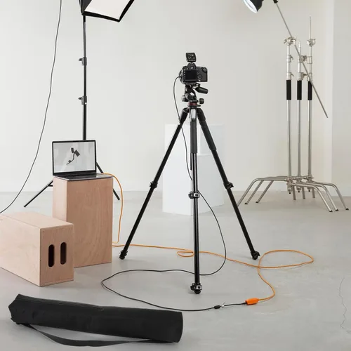 Miniatura 7 de InnoHHustle 22.8 pulgadas soporte de luz trípode monopie cámara caso negro bolsa de transporte con correa para estudio equipo fotográfico