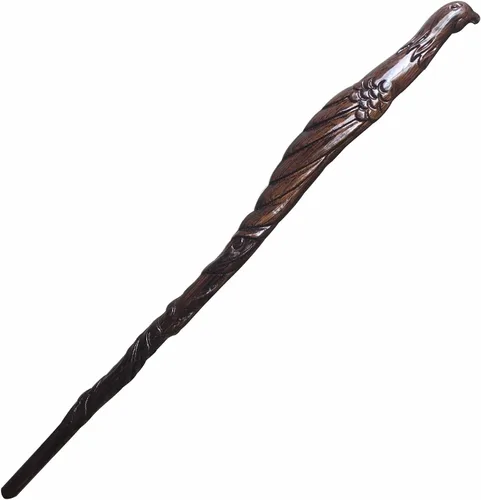 Handicraftviet Varitas de Pájaro de Madera Talladas a Mano de 15 Pulgadas para Brujería Coleccionable y Cosplay, Varita Mágica Regalo para Niños y