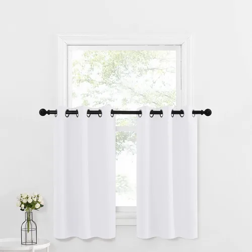 Miniatura 111 de NICETOWN Cortinas opacas de cocina para ventana sobre el fregadero, aislamiento térmico, decoración del hogar, pequeños niveles opacos con ojales