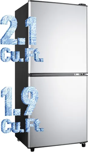 Miniatura 9 de Anypro Refrigerador de 2.9 pies cúbicos con congelador, refrigerador de doble puerta con control de temperatura de 7 niveles, luz LED, estantes