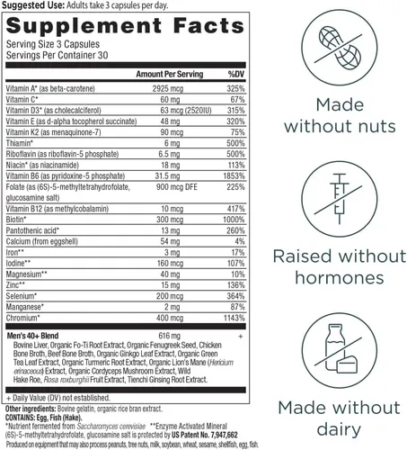 Miniatura 3 de Ancient Nutrition, Multivitamínico para hombre 40 Plus 3 días, 90