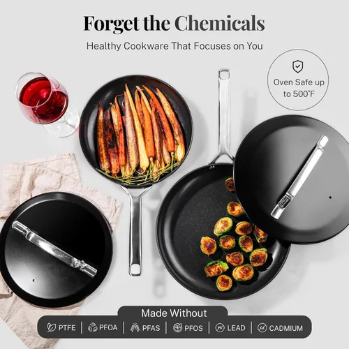 Miniatura 2 de Gotham Steel Juego Moderno de 11 Piezas de Ollas y Sartenes de Cerámica Antiadherentes, Juegos de Utensilios de Cocina Profesionales Elegantes
