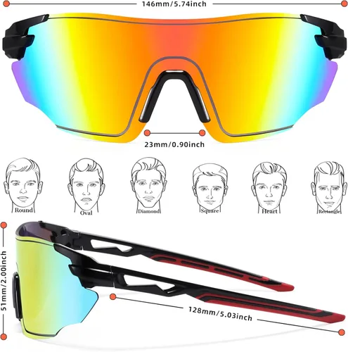 Miniatura 5 de MARIDA Gafas de sol para hombres y mujeres, protección UV400, gafas de sol deportivas con patillas ajustables