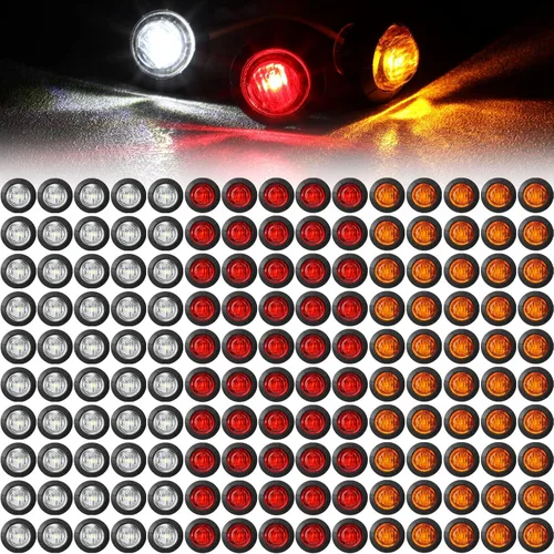 Treela 150 luces LED redondas de 3/4 de pulgada para montaje en superficie, luces laterales de remolque para camión, barco, SUV, ATV, bicicleta,