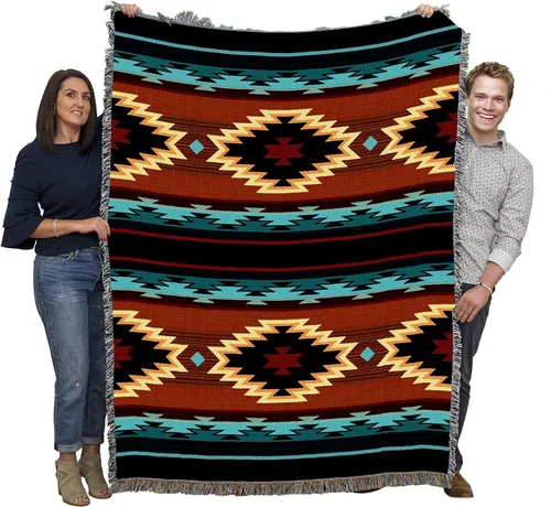 Pure Country Weavers Manta Anatolia inspirada en los nativos americanos del suroeste, manta de tapiz de regalo tejida de algodón, fabricada en los