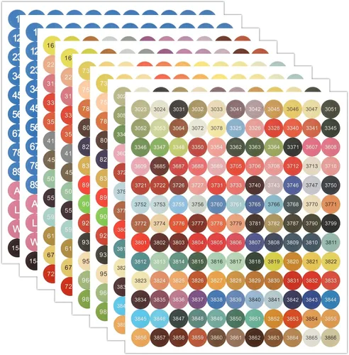 AIEX 8 hojas de calcomanías de números de color, 447 etiquetas multicolor que incluyen 1-99 calcomanías de números y 26 letras para clasificar