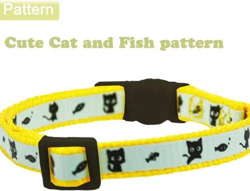 Miniatura 4 de Paquete de 2 collares para gatos que brillan en la oscuridad con campana, collares de seguridad para cachorros con colgante verde y amarillo