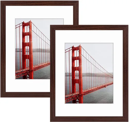 Miniatura 18 de Frametory, Portarretratos de 8 x 10 pulgadas con paspartú para fotos de 5 x 7, para pared y mesa (color azul, paquete de 2)