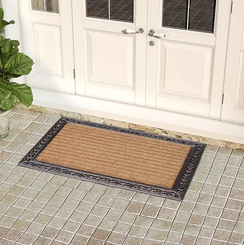 Miniatura 110 de A1HC Tapete para Puerta de Fibra de Coco Natural y Caucho, 30"x48" – Grueso, Duradero, Resistente, Anti-Desprendimiento, Resistente a