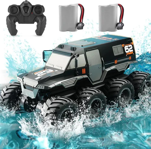 KB KAIBO 2 Batería 8WD Coches RC para Niños de 8 a 12 años, Camión RC Anfibio Todo Terreno 2.4G Fuera de Carretera, Barco de Control Remoto, Los