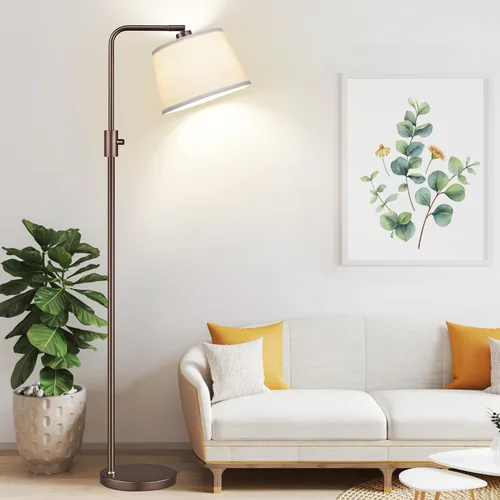 Miniatura 6 de Nintiue [Actualizada] Lámpara de pie regulable, bombilla LED Edison de 1000 lúmenes incluida, lámpara de pie moderna de arco alto marrón para sala