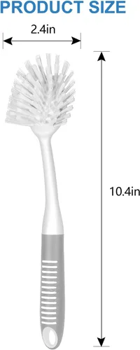 Miniatura 2 de SetSail Cepillo de platos con asa, paquete de 3 cepillos fregadores de platos de cerdas rígidas con raspador integrado para limpiar platos, ollas