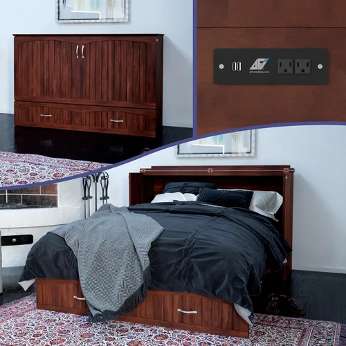 Miniatura 18 de AFI, Southampton Murphy - Cómoda de cama individual XL con colchón de 6 pulgadas, cajón de almacenamiento y cargador USB integrado, color gris