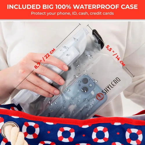 Miniatura 3 de SHYLERO Bolsa de playa y bolsa de piscina. Tiene bolsa hermética, tonelada de bolsillos. La bolsa de playa tiene cremallera, repelente al agua.