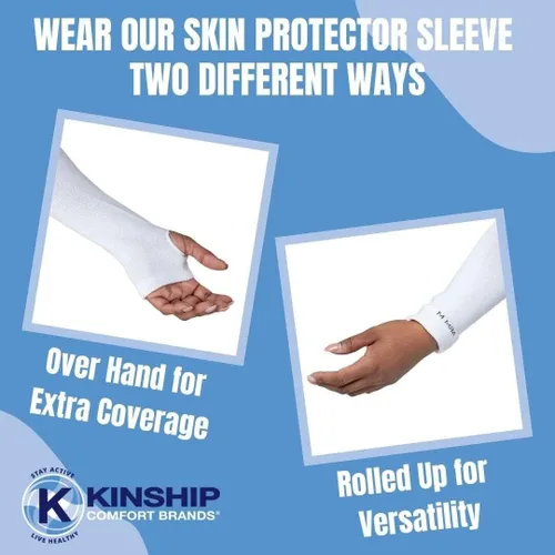 Miniatura 3 de Mangas protectoras de brazo para piel fina de ancianos, moretones, protección solar, hombres, mujeres Negro 2 Par
