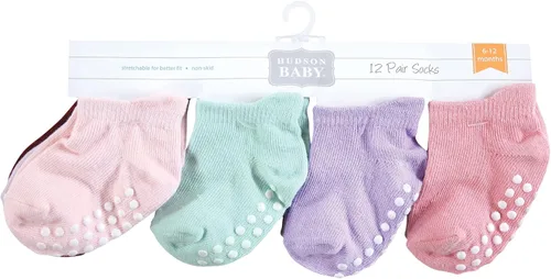 Miniatura 2 de Hudson Baby Calcetines antideslizantes unisex para bebé, Rosado Multi Girl