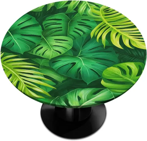 Miniatura 50 de Mantel redondo ajustable de playa de madera de verano con diseño de estrella de mar y borde elástico (se adapta a mesas de 40 a 44 pulgadas)